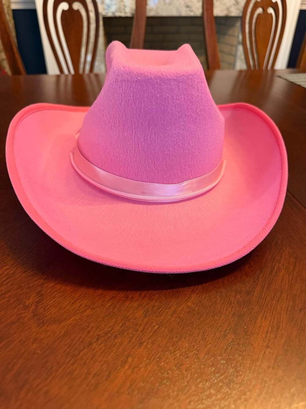 Pink Felt Cowboy Hat Western Cowgirl Costume Hat With Chin Strap